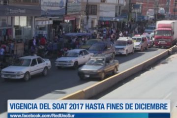 LA VIGENCIA DEL SOAT VENCE EL 31 DE DICIEMBRE DE 2017