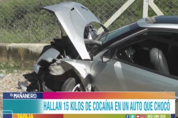 HALLAN 15 KILOS DE COCAÍNA EN UN AUTO QUE CHOCÓ