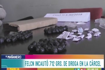 LA FELCN INCAUTÓ 712 GRAMOS DE DROGA EN LA CÁRCEL