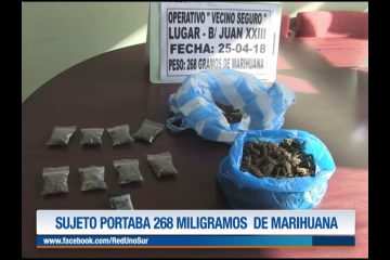 SUJETO PORTABA 286 MILIGRAMOS DE MARIHUANA