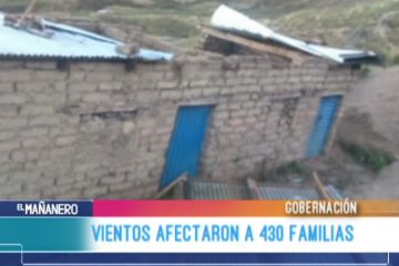 VIENTOS AFECTARON A 430 FAMILIAS CHUQUISAQUEÑAS