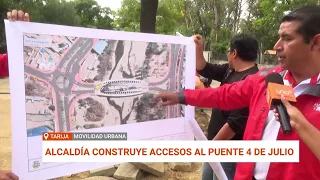 CONSTRUCCIÓN DE ACCESOS AL PUENTE CUATRO DE JULIO GENERA COMPLICACIONES EN EL TRÁNSITO EN TARIJA