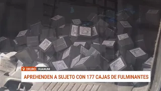 ORURO: TRABAJADOR MINERO DETENIDO POR TRANSPORTE ILEGAL DE MATERIAL EXPLOSIVO