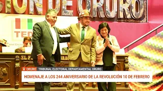 TRIBUNAL ELECTORAL RINDE HOMENAJE A ORURO POR SU GESTA LIBERTARIA